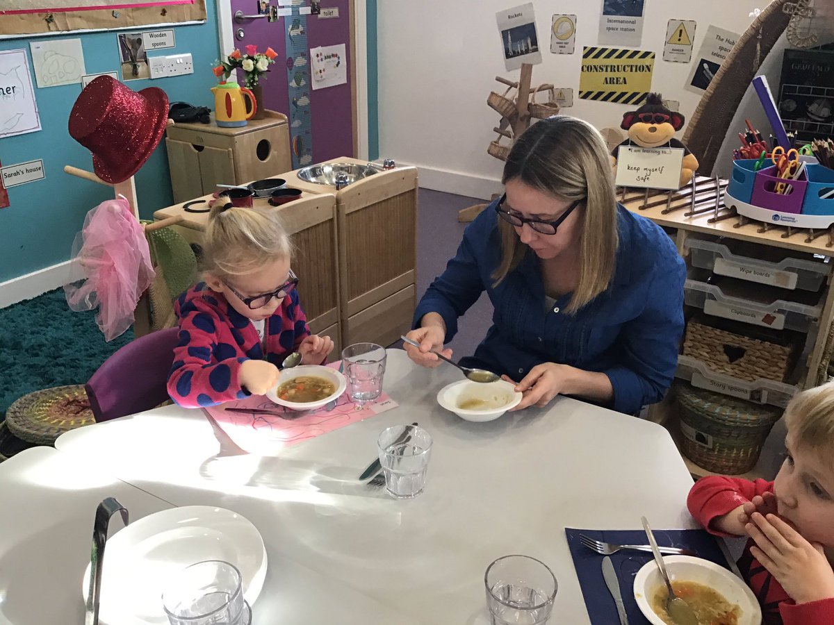 BarrhillPrimary's tweet photo. Our nursery parents enjoyed our Share-a-lunch with us. We had chicken and rice soup followed by sausage casserole 😋 #sharealunch #parentsinschool #learningisfun https://t.co/j1BKwhiA6T