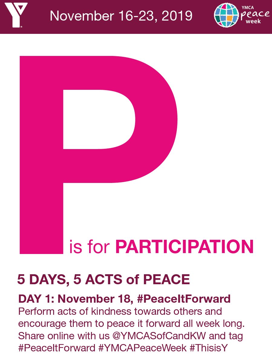 centralwestsnp's tweet photo. #PeaceItForward Will you accept the challenge and participate? #YMCAPeaceWeek https://t.co/RAzENkNpFK