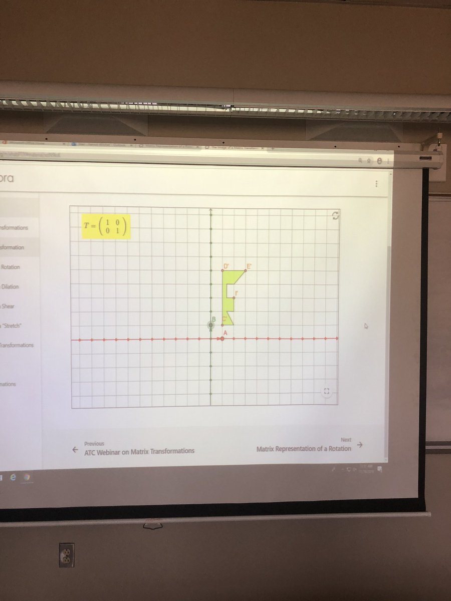 patrickwilcher1's tweet photo. Using some usually matrix representations from @giohio in class today... building up to orthogonal basis and why it’s important https://t.co/z6IK9LCclj