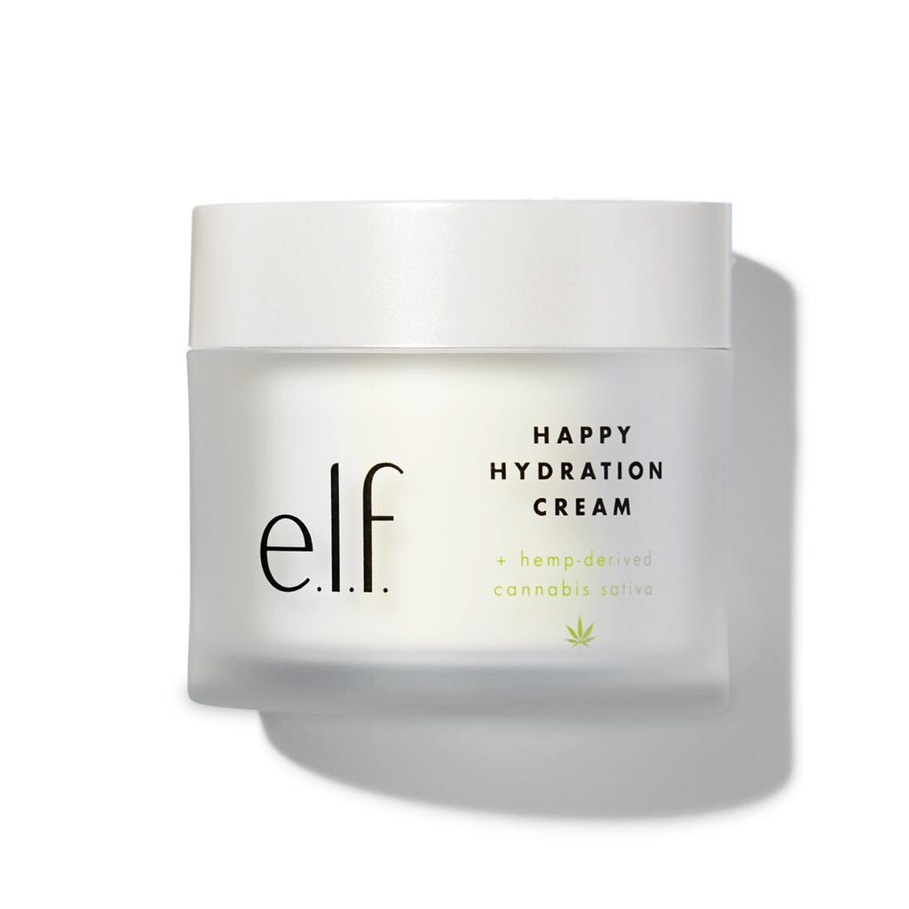 Two more great drugstore moisturizer picks: ELF Happy Hydration cream + All The Feels facial oil. both formulated with hemp-derived cannabis sativa oil. free from irritating plants oils & fragrance. both retail for $12 USD