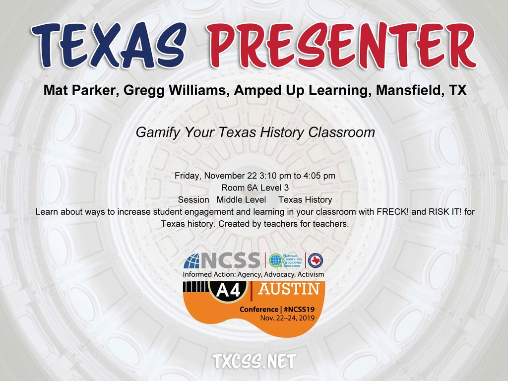 TxSocialStudies's tweet photo. 📣 Shout out to TXCSS PRESENTERS taking the stage at #NCSS19 in ATX!
👀 Keep an eye out for #TXCSSSWAG throughout the conference! 
#TXCSS19 https://t.co/7J8Ua6sYRj