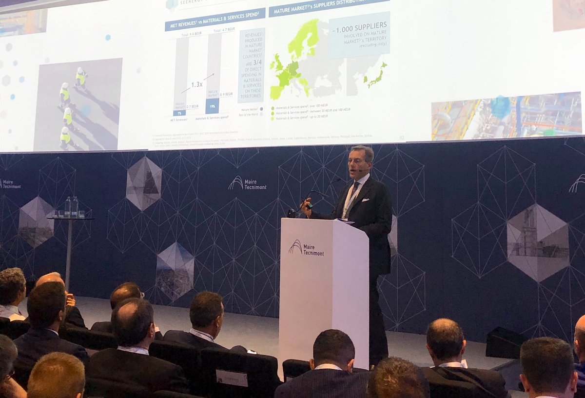 MaireGroup's tweet photo. “In the current scenario we are enabling business opportunities by creating value and maintaining an effective local content strategy based on risk sharing and competitive total costing.”-  P. Mondo, Group Performance Improvement &amp; Supply Chain Excellence VP at #SEENERGY https://t.co/bE9JvKNqJK