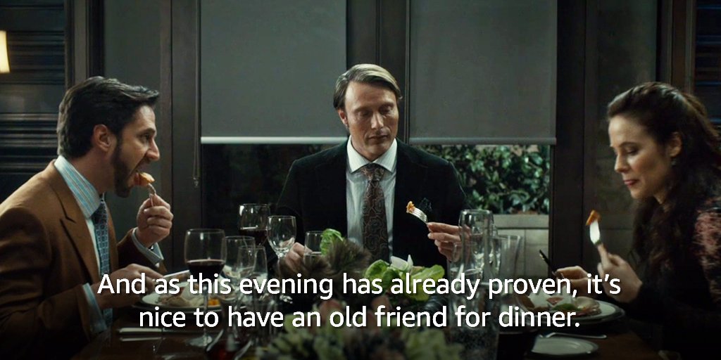 PrimeVideo's tweet photo. Yea or nay on inviting Hannibal over for Friendsgiving? https://t.co/00wZ6ckI0B