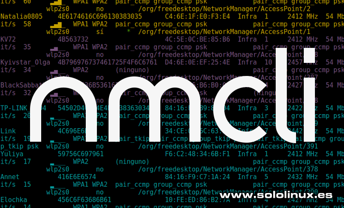 sololinuxes's tweet photo. Datos de las redes wifi con nmcli.

La terminal de nuestro linux es la mejor manera de ejecutar operaciones de manera rápida y segura.  #datos #nmcli #redeswifi #SSID #terminal https://t.co/cX0t160I6C https://t.co/hdFyETLlLZ
