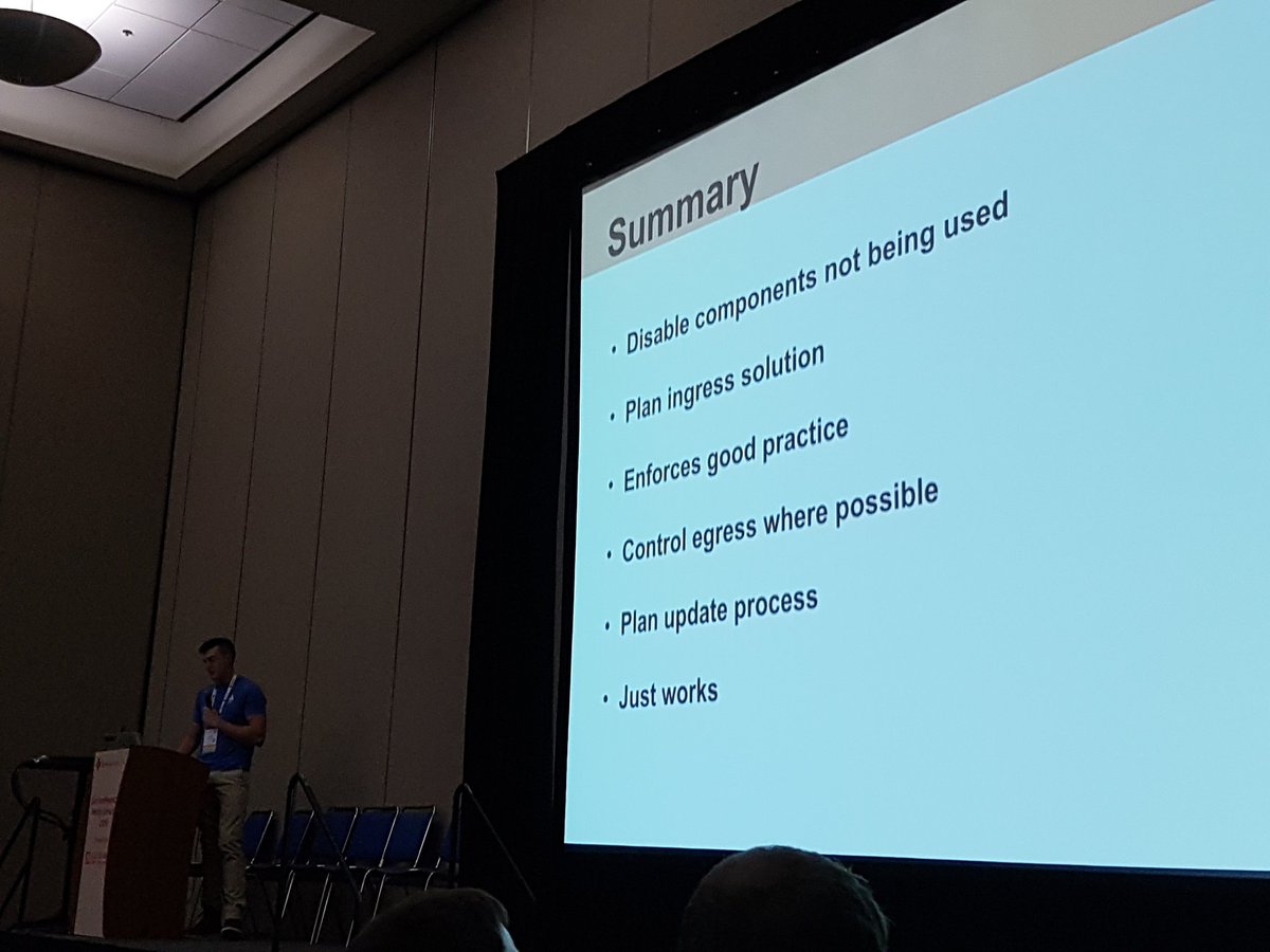 danielbryantuk's tweet photo. Interesting insight into the @IBM App Connect journey with @IstioMesh, via Greg Hanson at #servicemeshcon2019

12 months+ project, they're in prod, but not with all features enabled. Ingress was also tricky ("ingress is often org/env specific") https://t.co/XDswpwJcKp