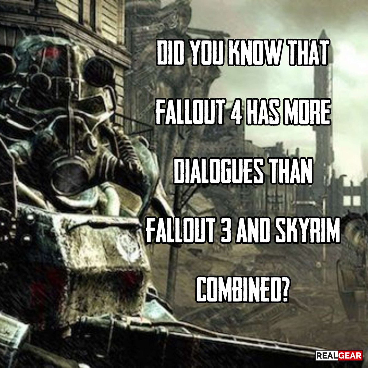 RealGearNet's tweet photo. #Fallout4 #bethesda #gamers #realgear #videogametrivia #gamingtrivia 
For more gaming content visit our website: https://t.co/4wuXlEombo https://t.co/ZqFCjtBVXv