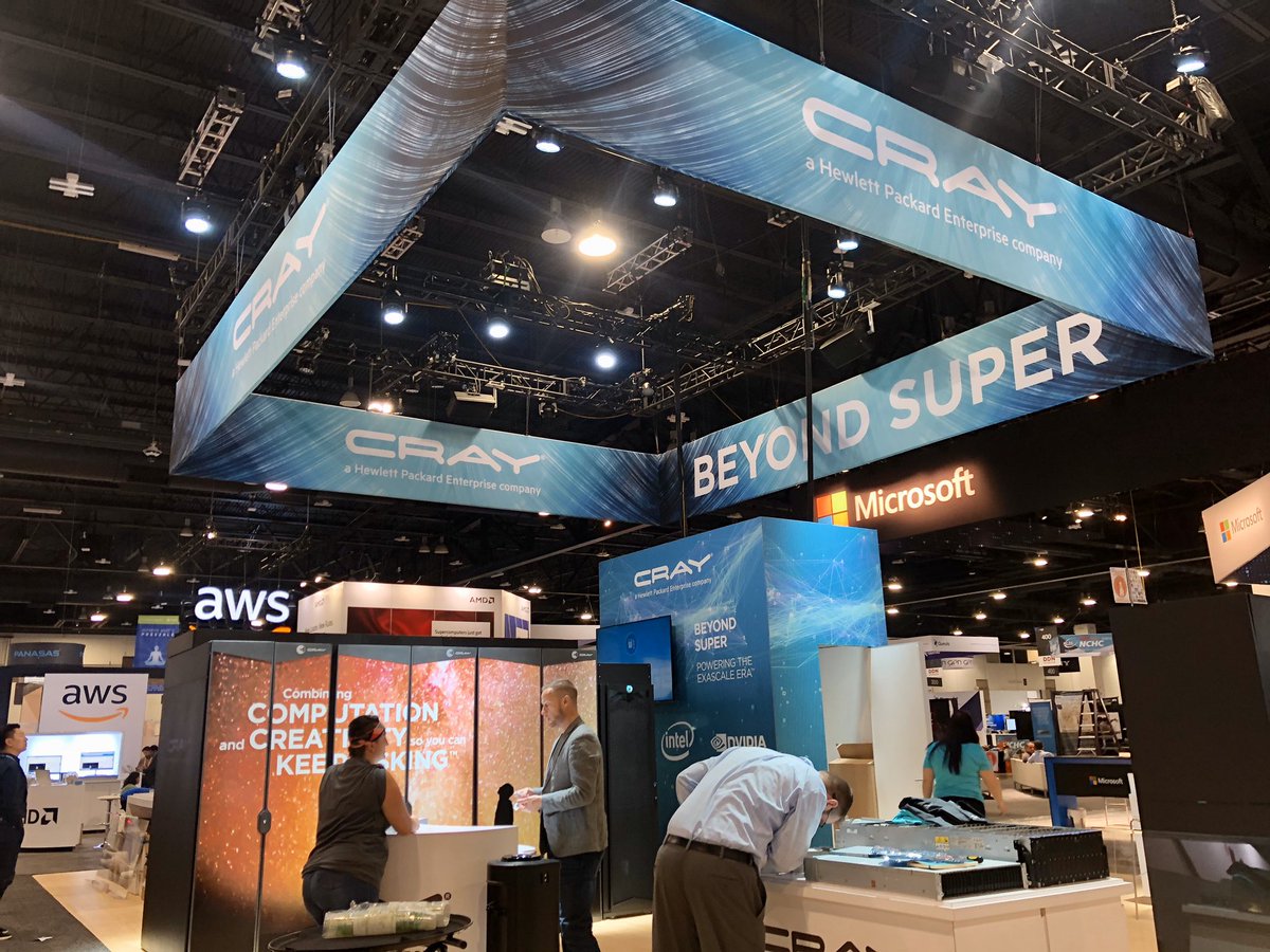 HPE_Cray's tweet photo. Getting ready for #SC19 today! We have a feeling this week will be #BeyondSuper 🌟 https://t.co/DN9r0adEln