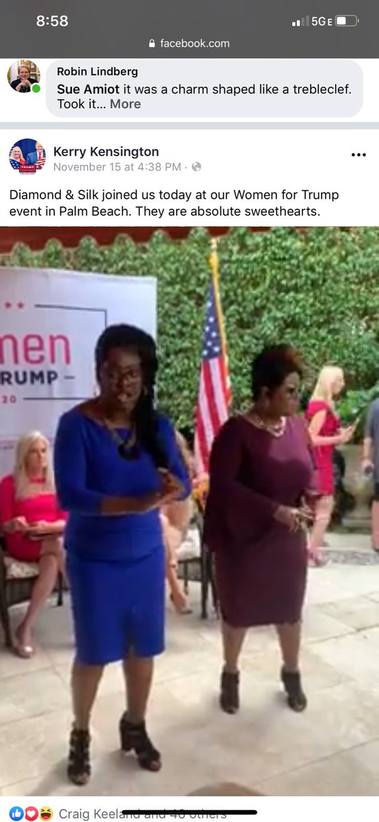 mosbacher_mica's tweet photo. Thrilled to be with surprise guests Diamond &amp; Silk for Women for Trump - Florida Roundtable @DiamondandSilk https://t.co/s6uWt3BVGP