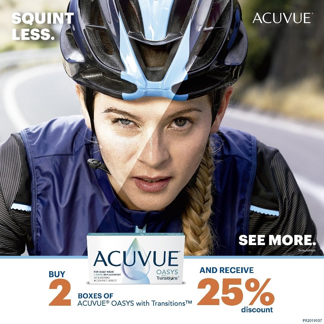 ValueOpticalLtd's tweet image. Squint Less This Christmas!

Now get Acuvue Oasys with Transitions for your eyes to see clearly and comfortably indoors and outdoors.

Buy 2 or more boxes and get 25% off your purchase.

#CaringForYourEyes
#ValueOptical
