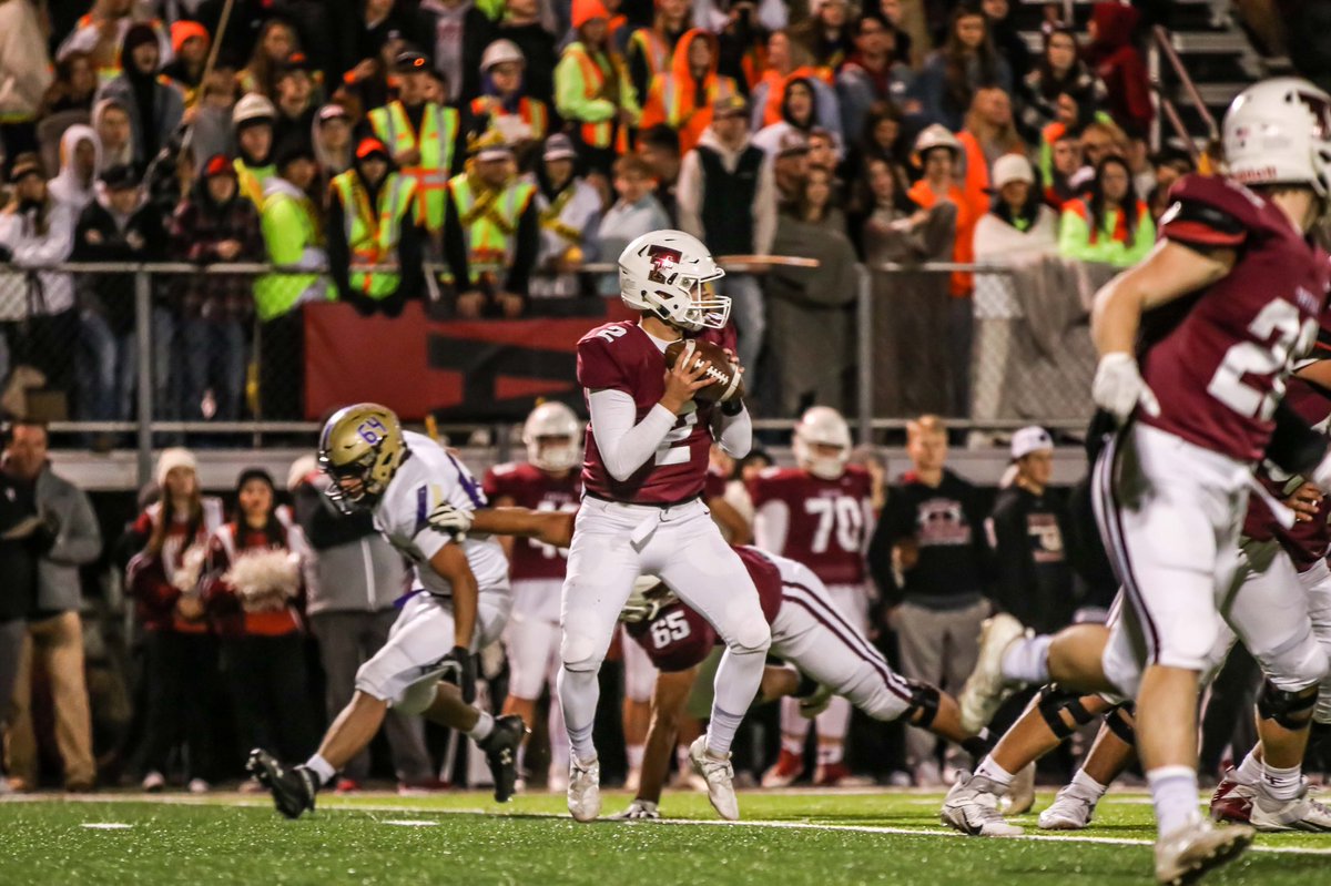 RspPhotography's tweet photo. #65 Buying a little more time!! Love the student section in the background too. #tuttlefootball #highschoolfootball #highschoolplayoffs #actionphotography #rspphotography https://t.co/N4aJU0hpLu