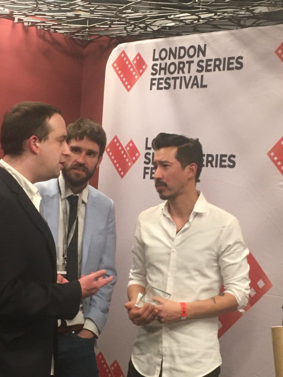 JayOliverYip's tweet photo. Won Best Ensemble award for @ProdWolfpack #sketchpack at this year’s @LondonSeries Here’s me taking it very seriously 😐 #winning #thepensivecomedian https://t.co/ttYFxAtMkB