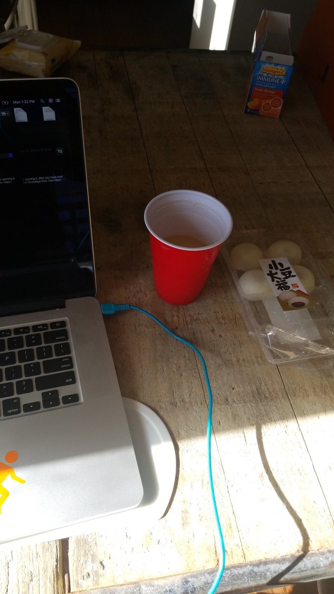 Tolepathy's tweet photo. Solo cupping some homemade @PlayerOneCoffee coldbrew while snacking on Daifuku. It is going to be one of those Mondays. #emailslayer #futureweddings #thequarryvenue https://t.co/3m7PMIDlHn