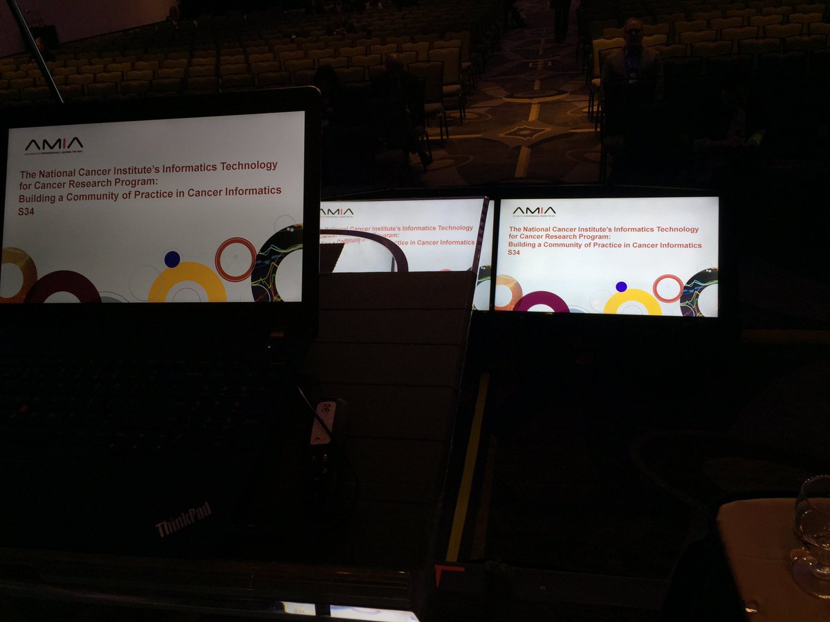 jklemm's tweet photo. Ready to begin the #NCIITCR panel at #amia2019! @siminaboca @ianholmes @DavidHanauer2 @DespinaKontos @NCIDataSci https://t.co/FHQYYDXPZk