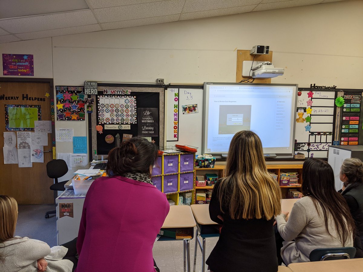 WESMath1's tweet photo. Our 4th grade teachers engaging in an 8 minute PD discussing how to help stuck students and reviewing quiz score. @Mass_STEMHub @STMath #STMathMA https://t.co/4wRTEFYv9h