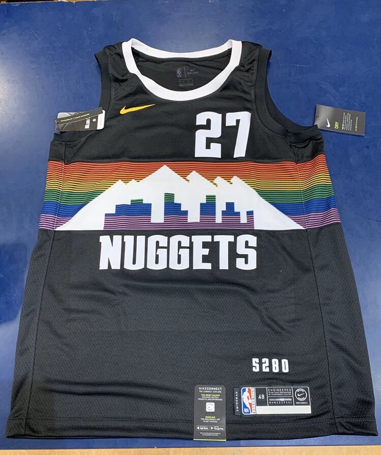 nuggets white rainbow jersey