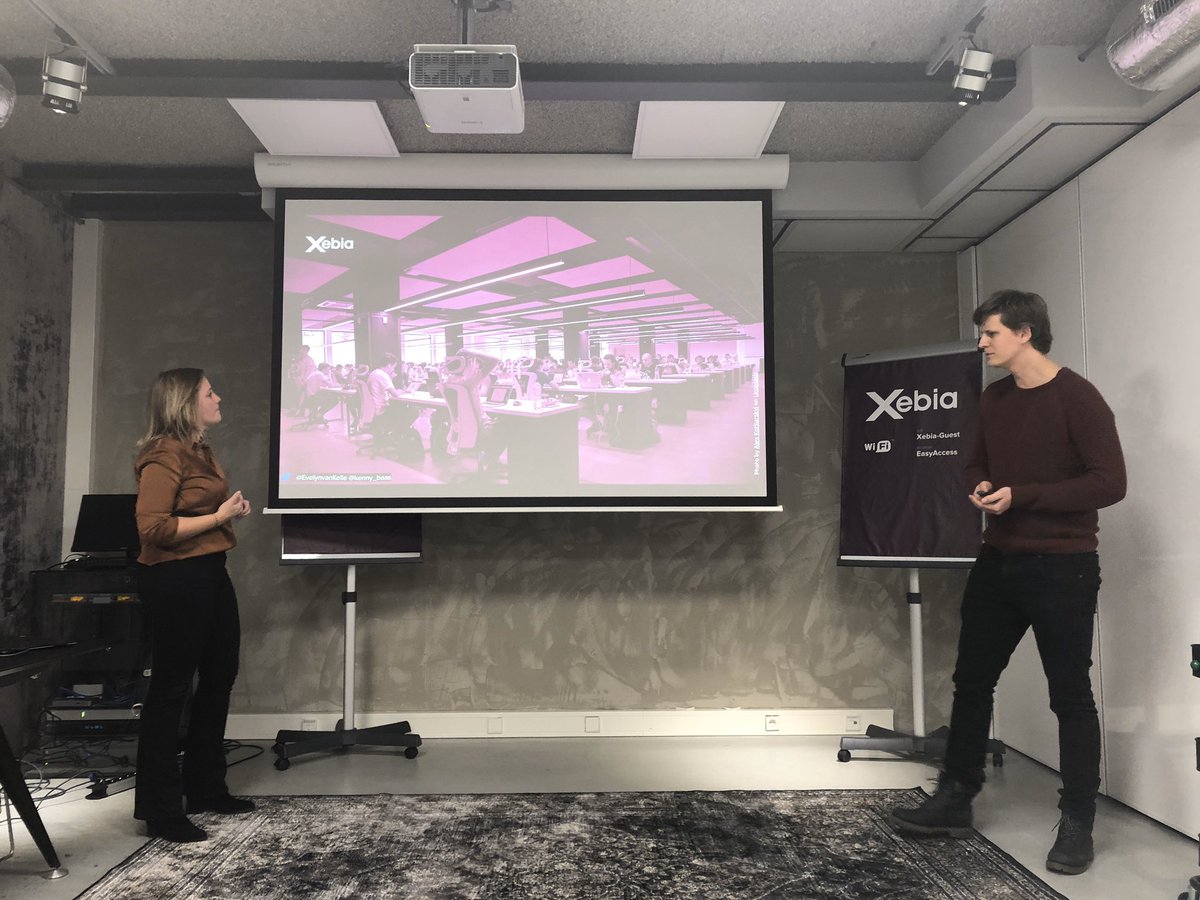ExpandConf's tweet photo. @EvelynvanKelle &amp; @kenny_baas on socio-technical systems: “very often the people side of things are neglected over the technical side of things” @Xebia #meetup #expand https://t.co/mT0HSg30N9