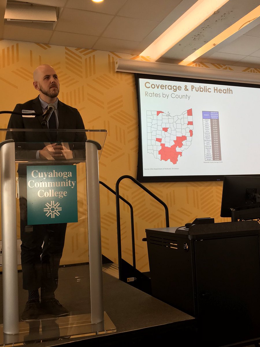CarrollHPIO's tweet photo. Ohio Medicaid coverage rates by county @lorenanthes #HPIOforum @HealthPolicyOH https://t.co/kNbKFILG8U
