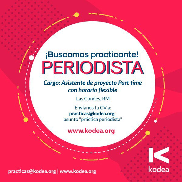 KodeaOrg's tweet photo. En Fundación #Kodea seguimos con la misión de encontrar a los futuros #talentosparaelmundodigital y por eso andamos en la búsqueda de un Asistente de Proyecto con ganas de aprender y colaborar.

Si cumples con los requisitos y estás interesad@ escríbenos  📬 practicas@kodea.org https://t.co/k8vfocbxLA