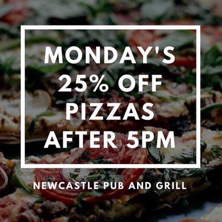 NewCastleyeg's tweet photo. Have you tried our Donair Pizza? Our famous Pizza base topped with Donair meat, Onions, fresh tomato and drizzled with Donair sauce! Dine-in tonight after 5pm and get it for 25% OFF. https://t.co/p0UALBddOz
