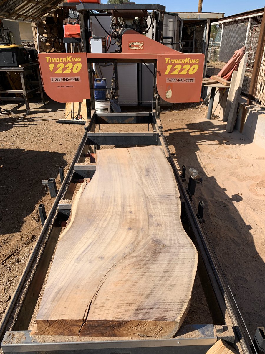 trmoser's tweet photo. Some big mesquite maxing out the mill. Got two large logs slabbed, broke one blade and hit one nail. All in all a productive day.
#mesquite #slabs #liveedge #urbanlumber #wood #woodworking #sawmill #sawyer #timberking #hardwood #monolocoworkshop #phx #phoenix #az https://t.co/qkgUbagIJj