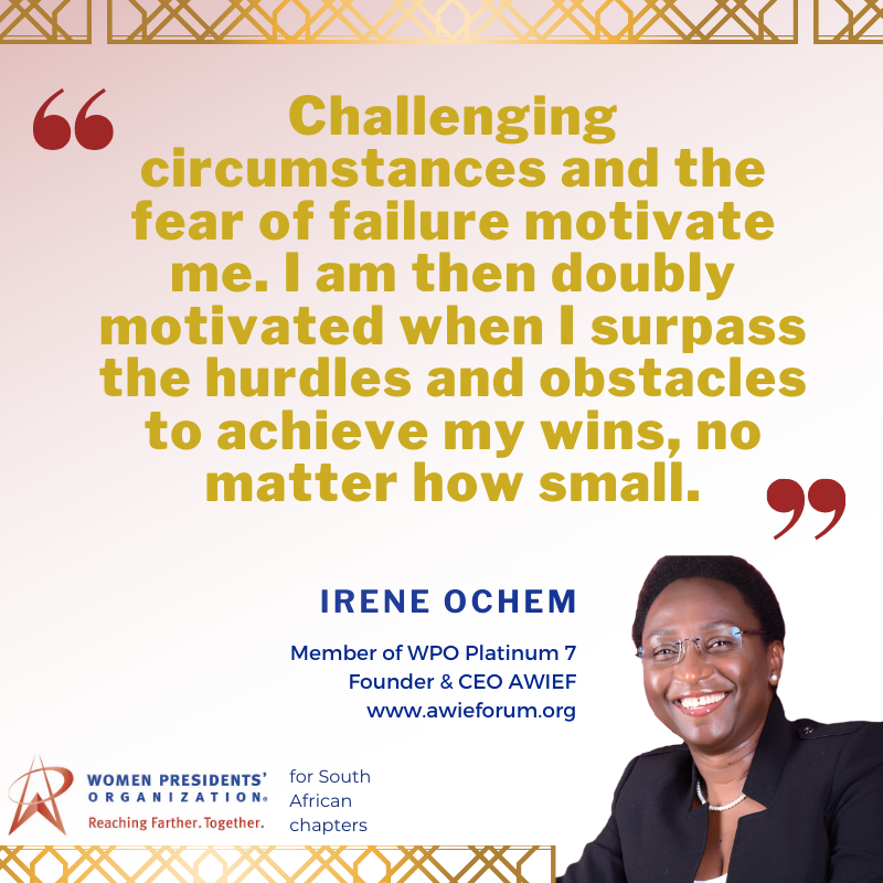 WPO_SouthAfrica's tweet photo. Irene Ochem is a member of WPO Platinum 7 and CEO and founder of the @awieforum, a pan-African women economic empowerment organisation which nurtures and actively promotes women innovation and entrepreneurship. https://t.co/GD3wIIiL86
#MembersInTheRoom #Quotes #WPOsouthafrica https://t.co/rTLxLlLgCX
