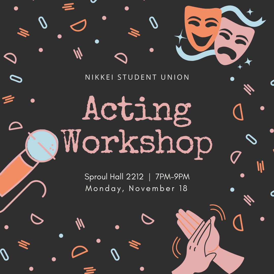 TONIGHT is our first Acting Workshop for our annual Culture Night!! Come out if you’re interested in being a part of the central play of CN and represent Japanese American culture ❤️