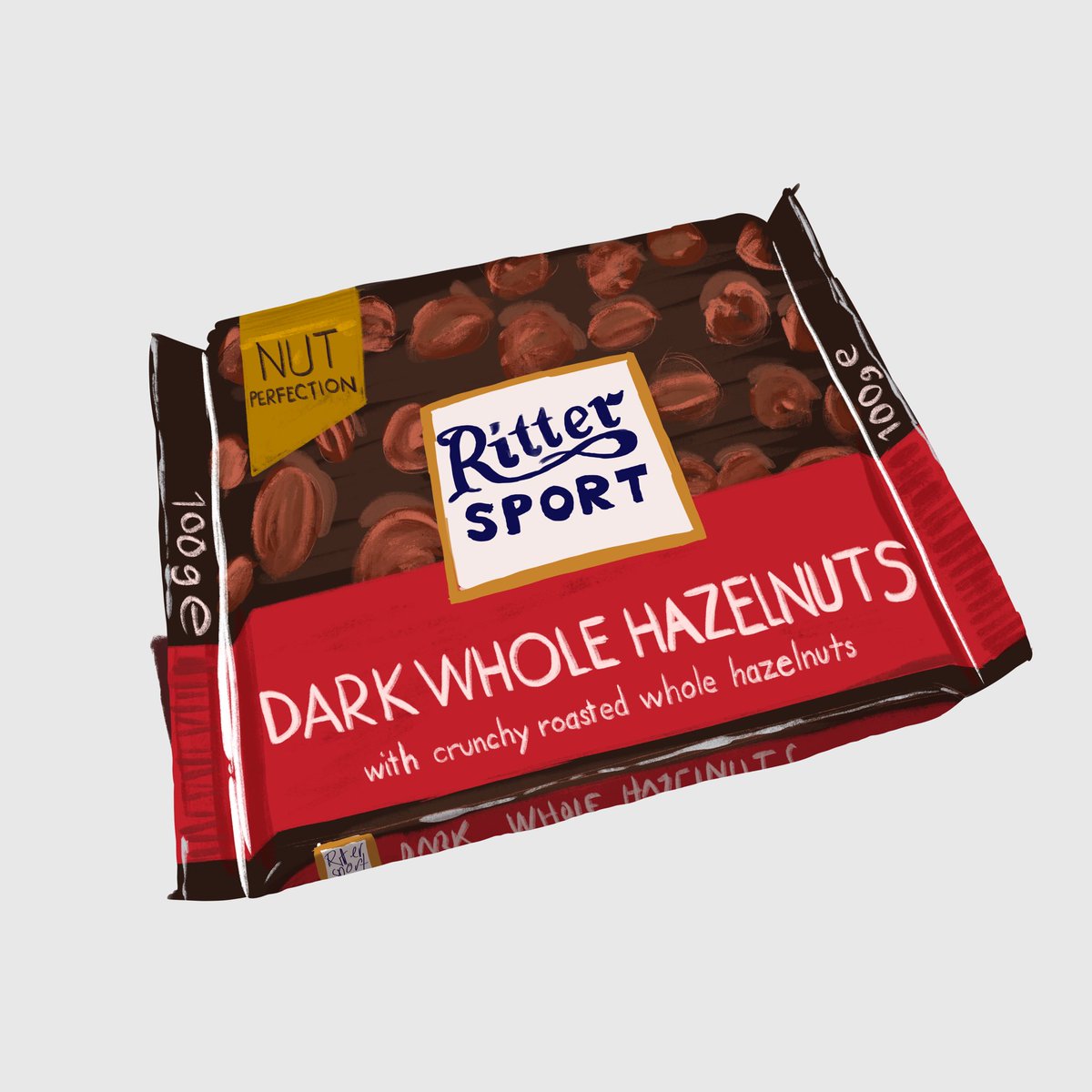 Time for my favourite  #RitterSport, the lovely, salty, nutty, rich Dark Whole Hazelnuts bar.