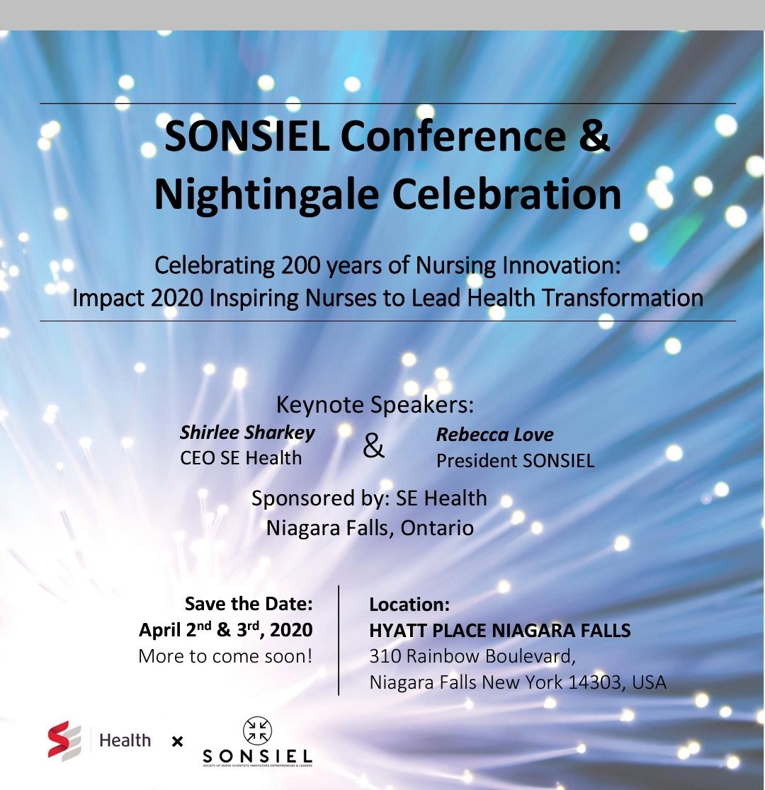 Save the Date: SONIEL and SEHealth are co hosting the First International SONSIEL conference and Nightingale Celebration  Impact 2020 Inspiring Nurses to Lead Health Transformation <a href="/SEHealth_SEHC/">SE Health</a>
@SONSIEL #SONSIEL