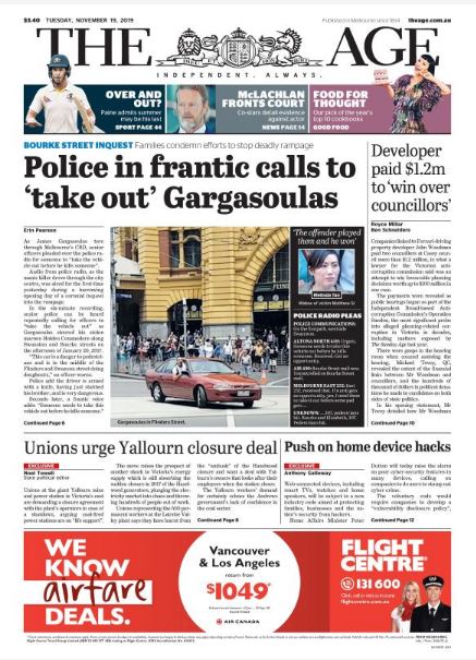 missrobyngrace's tweet photo. Front page of @theage today. #MelbourneExpress https://t.co/pFJoR2zPEC
