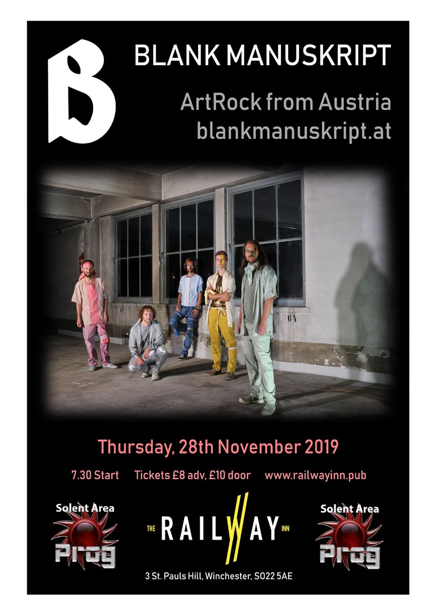 Art Rock from Austria. Blank Manuskript (not on twitter?) play @railwaylive , Winchester on Thursday 28th November. Listen on Youtube here >>
youtube.com/channel/UCFjKI… #Glam #Prog #ArtRock #SolentAreaProg  @Rosy_Sanchez