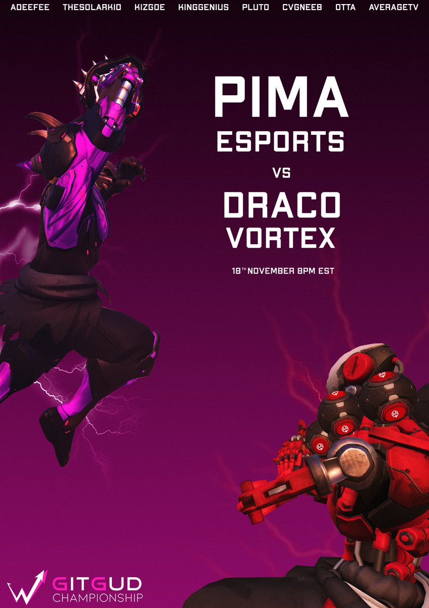 PiMA_OW's tweet photo. Today our boys will take on Draco Vortex in our GGNA quarter finals match. Were looking forward to a great match today. https://t.co/CoDcZpHnYS