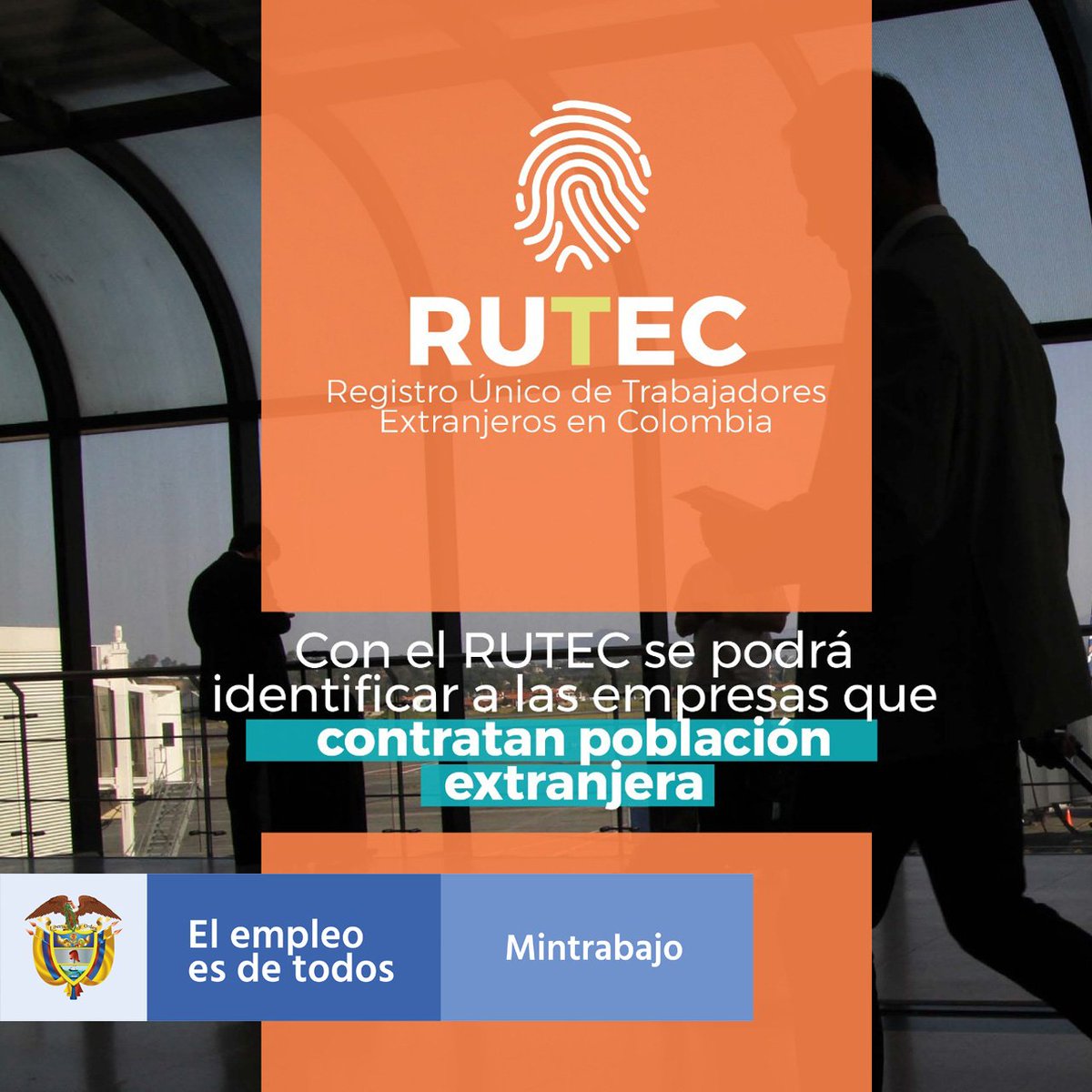 MintrabajoCol's tweet photo. El Registro Único de Trabajadores Extranjeros en Colombia, #RUTEC se creó para orientar y prevenir las prácticas abusivas de contratación a la población extranjera. https://t.co/945H7tKUe6