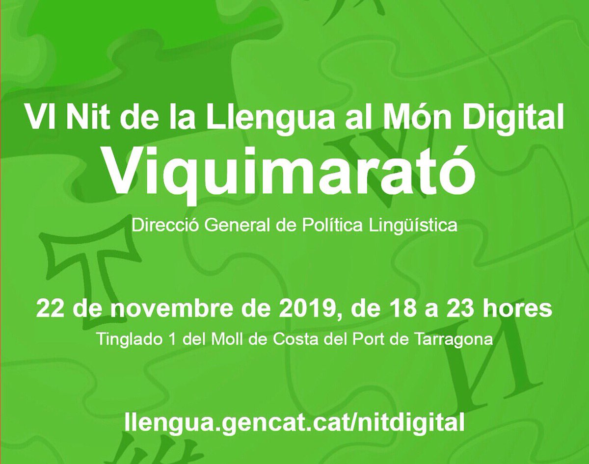 MolldeCosta's tweet photo. Vols participar a la VI nit de la llengua al món digital? Vine a la #viquimarato al @MolldeCosta @PortdeTarragona Informació: 👉https://t.co/078mMTGiJU Incripció gratuïta: 👉https://t.co/oCZOanwB01 #nitdigital https://t.co/AgCa0xCeFg