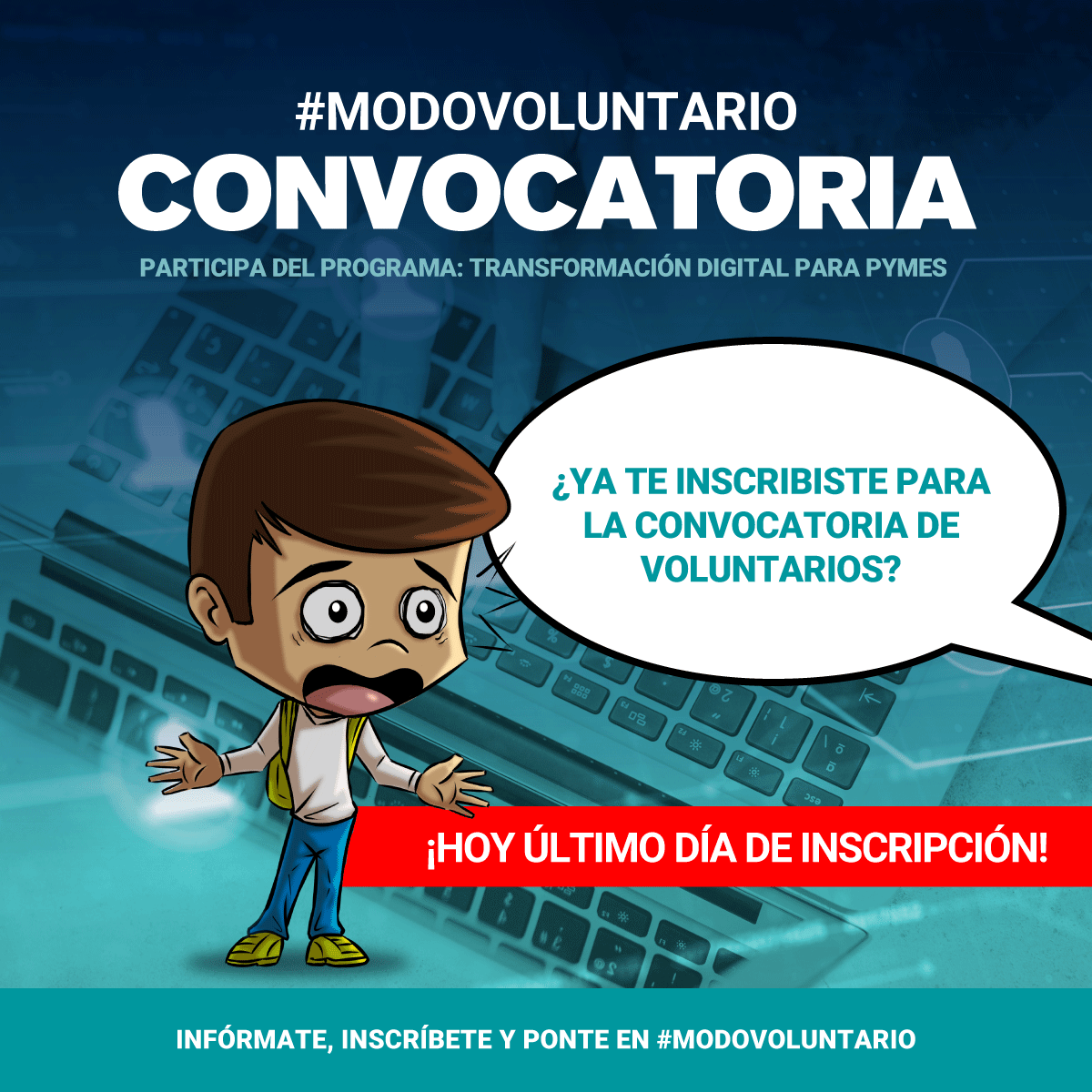 ¿Buscas sacarle provecho a tus vacaciones? Ponte en #ModoVoluntario e inscríbete libremente en las capacitaciones para asesorar a pequeñas empresas en temas de redes sociales, creación de contenidos, planes de negocios y marketing digital: bit.ly/2Clf70t