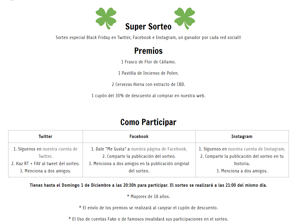 ecologiccbd's tweet image. 🍀🍀Super Sorteo 🍀🍀
Sorteo especial Black Friday en Twitter, Facebook e Instagram, un ganador por cada red social!

Para participar:
1. Síguenos en nuestra cuenta de Twitter. 
2. RT + FAV a este tweet. 
3. Menciona a dos amigos.

Más info en la imagen