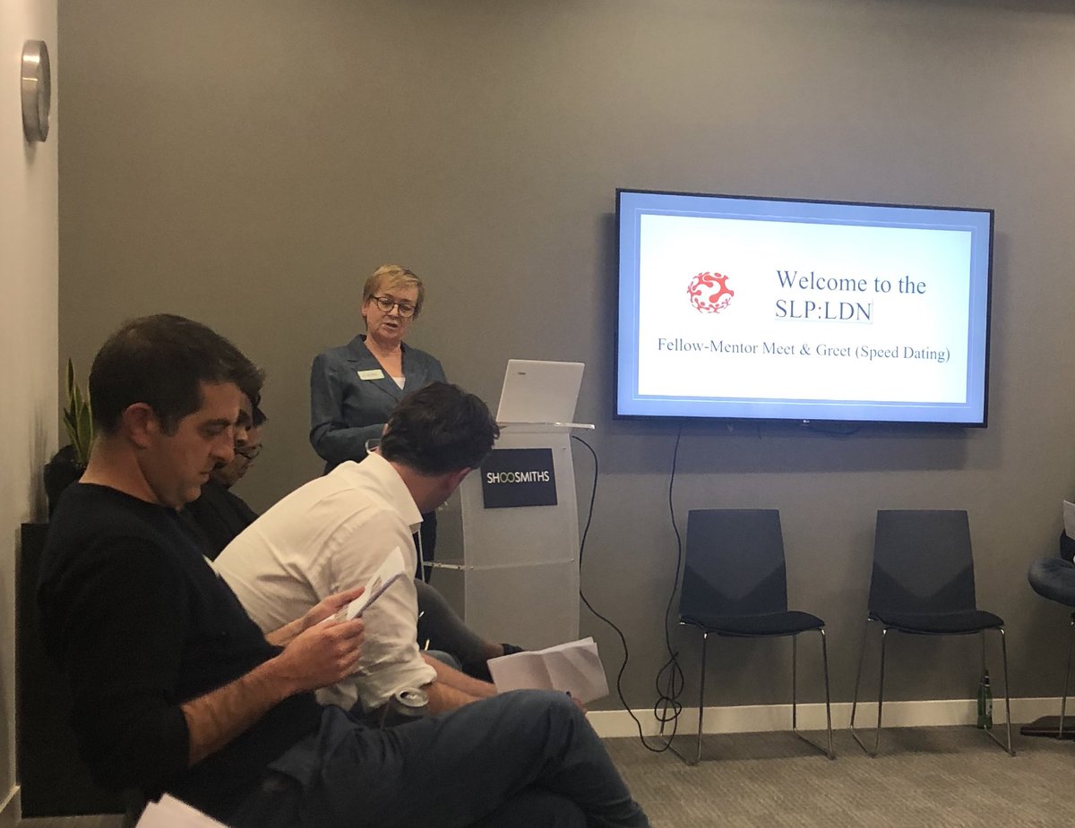 GabbyPatrick's tweet photo. At the @SLP_London fellow-mentor meet &amp; greet tonight as a mentor, hosted by @Shoosmiths.  What an amazing programme. To date, the fellows have raised some 650mill dollars for their start ups!!  @startlean https://t.co/GsImN0ijhn