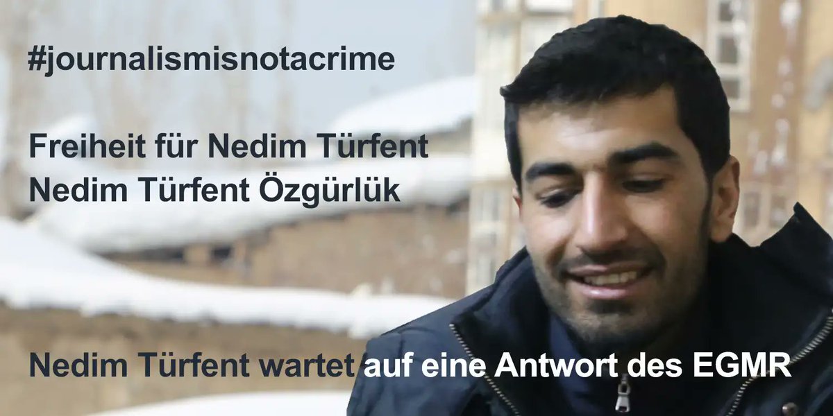 #JournalismIsNotACrime 
Vor einem Jahr hat #NedimTürfent seinen Antrag formuliert. Der #EGMR hat immer noch nicht geantwortet!! 
19 Zeugen sagten unter Folterandrohung ausgesagt zu haben. Trotzdem ist Nedim seit 1286 Tagen im Gefängnis!
#ImprisonedWriter #FreeNedim