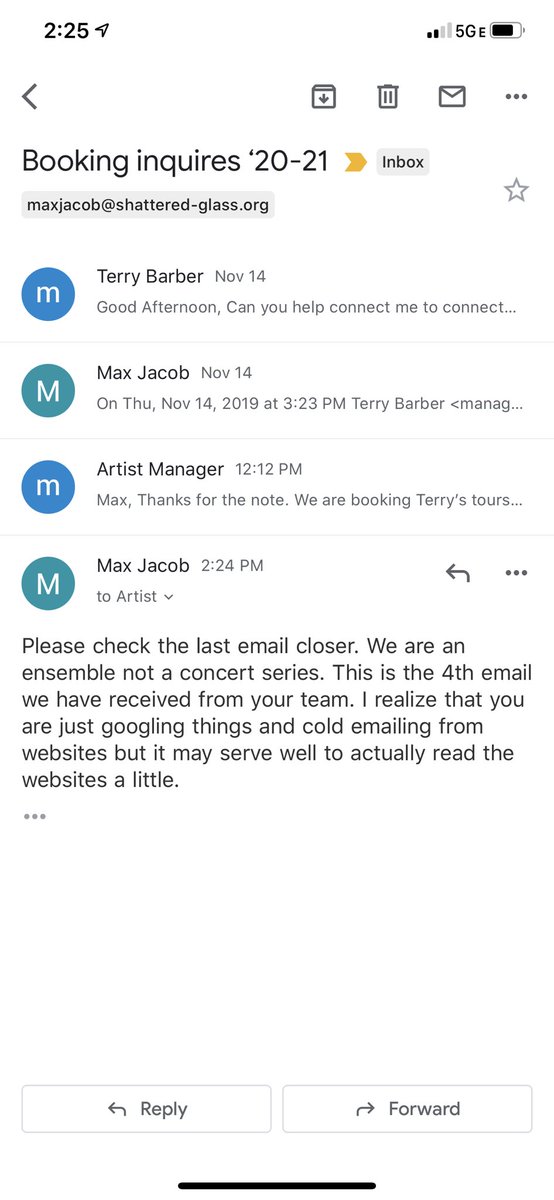 MaxMichaelJacob's tweet photo. @TerryBarber ‘s booking team gets an A+ for effort but an F- for reading websites and emails. https://t.co/RHWlPXm3fE