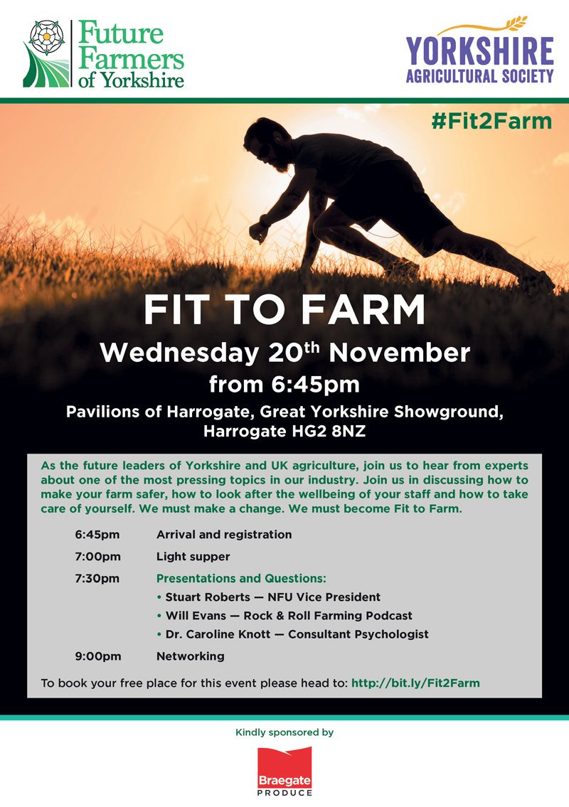 We are hugely excited about Wednesday's big #Fit2Farm event

Register for FREE tickets here bit.ly/Fit2Farm 

Top line up: 
<a href="/HertsFarmer/">Stuart Roberts 🔸</a> 
@willpenrievans
<a href="/neileastham/">Neil Eastham</a> 
 &amp; Dr Caroline Knott 

#farming #Health
