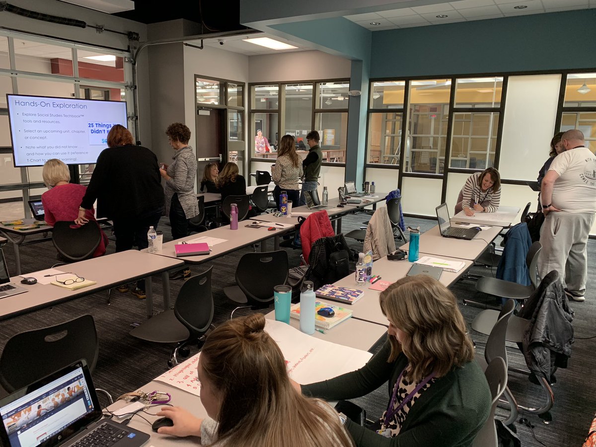 SS teachers working with the @DiscoveryEd Social Studies Techbook & the #SOS strategies @westadaschools today! Lots of great learning & connections happening! @DiscoveryEd #depd #denchat #IDedchat @NellieHerch
