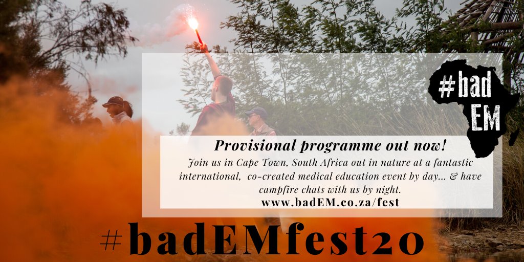 #badEMfest20 Provisional programme out now! Come get your tickets for a medical conference like no other. badEM.co.za/fest