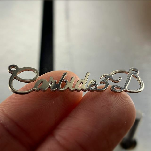 WinstonMakes's tweet photo. New sterling silver video today on the Carbide3D YouTube channel. Used a 0.02" endmill to get all the internal features of the letters.
#Carbide3D #Nomad883 #CNC #instamachinist #CarbideCreate #Jewelry #silver #digitalfabrication https://t.co/ANISrctMMY https://t.co/vTE8xo3t2X