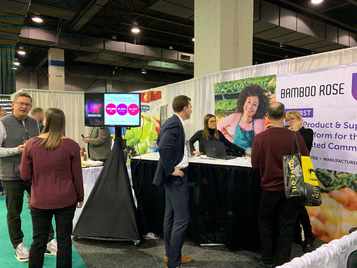 GoBambooRose's tweet photo. Take a peek at Nate Fleming, @SueWelch, and Alisa Schreiber manning the booth at @PLMA_USA's 2019 #PrivateLabelTradeShow! https://t.co/94qL8e201A