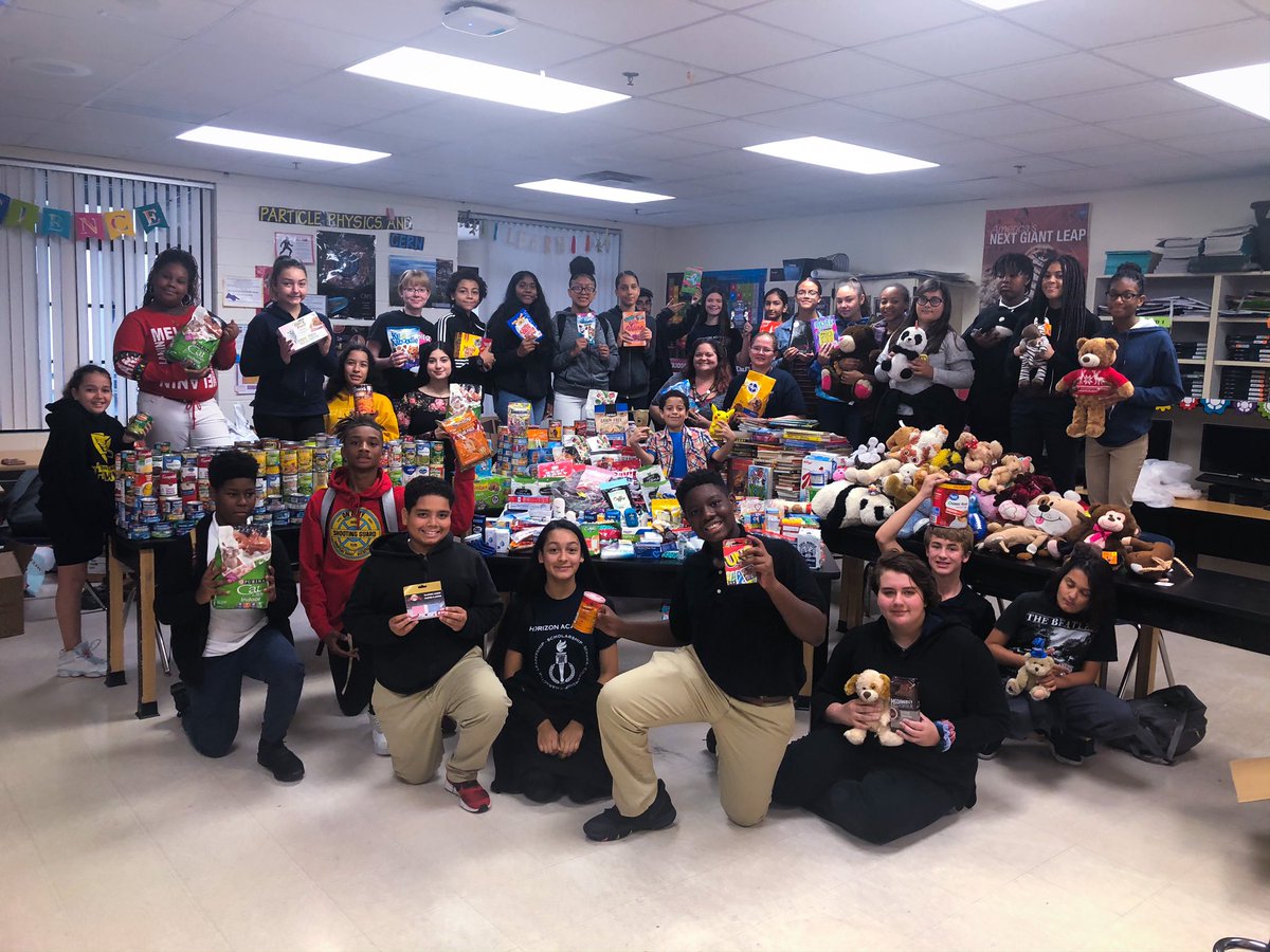 difyesci's tweet photo. This is what happens when a school comes together for the community! @NATIONALSAVE and @nhs_njhs members collected over 1500 items during Spirit Week! Soldier care packages for @AnySoldier go out next week! Way to go! @HorizonAcadFL @ltromley @BenWhitehouse98 @theREALDonMaier https://t.co/4J9a7Y4CkB