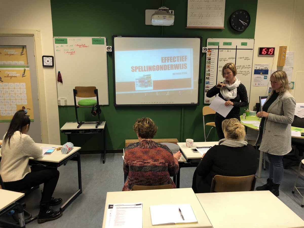 Interessante bijeenkomst over effectief spellingsonderwijs op De Wingerd. Met en van elkaar leren. We boffen maar met 2 (!) goede taalcoordinatoren.