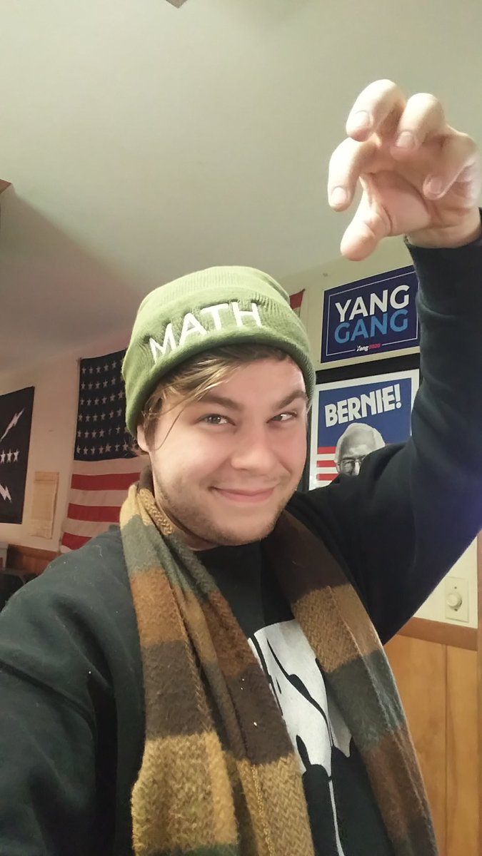 versusnicholas's tweet photo. Just got my new #MATH beanie from @AndrewYang in support of his run for President. I canvassed for Bernie in 2016 and now it's time to canvas for Andrew! #ShareTheMATH and grow the #YangGang #Alabama https://t.co/HelhNEF2kG