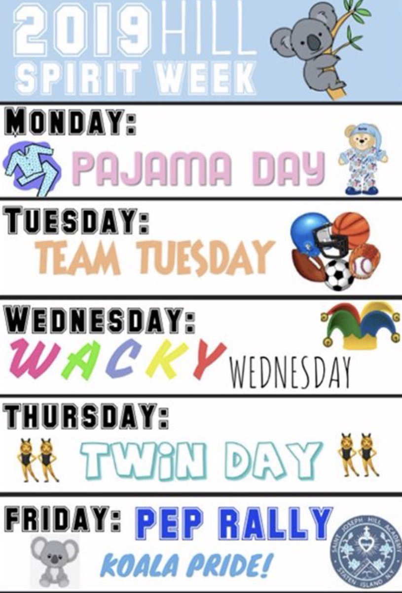 STJHILL's tweet photo. Get ready for #SpiritWeek https://t.co/wCAjwW2yCL