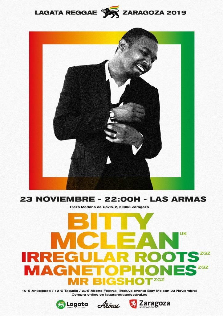 lagatareggae's tweet photo. #Planazo Este sábado 23 nos toca disfrutar!! Estaremos bailando con @BittyMcLean1  @irregularroots @magnetos y Mr Bigshot en @alasarmas_org.
Entradas en https://t.co/pvCEM8aJlm #fieston #zaragoza #lagata #reggae #ska #livemusic https://t.co/PhhhELwmoV