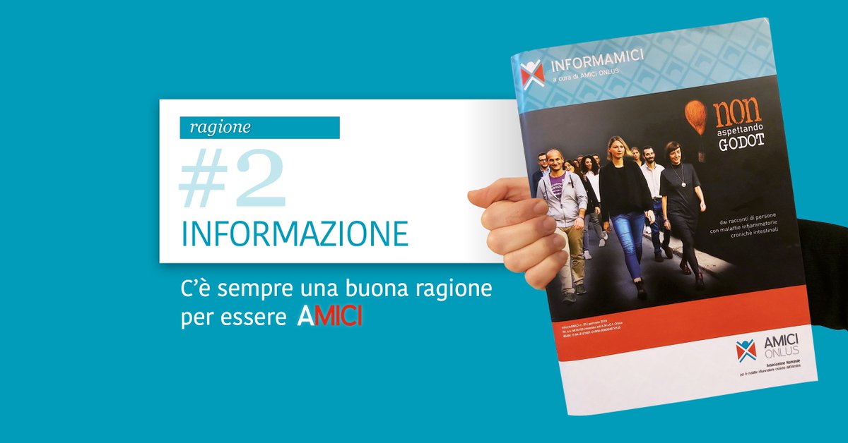 amiciibd's tweet photo. C'è sempre una buona ragione per essere #AMICI | Iscriviti o rinnova l’iscrizione ad #AMICIOnlus e potrai ricevere il nostro #InformAMICI, l’unico periodico in Italia dedicato alle persone affette da #MICI: https://t.co/fBaHWJwuI0
#Crohn #ColiteUlcerosa #AMICIWeCare https://t.co/ZnJpGxyjEt
