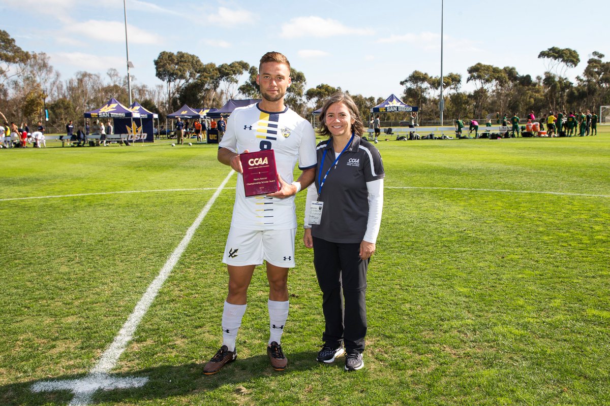 UCSDtritons's tweet photo. ICYMI: @ucsdmsoc's Jón Veigar Kristjánsson was honored with the CCAA Men's Soccer Championship Scholar Award #GoTritons https://t.co/0eNdvD4VPS
